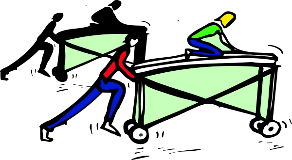 The black and white illustration shows two cartoon characters on a skateboard ramp with their hands outstretched as if in motion; one character is wearing red shorts while riding upwards towards an unseen camera, suggesting movement through time-lapse photography or animation technique.