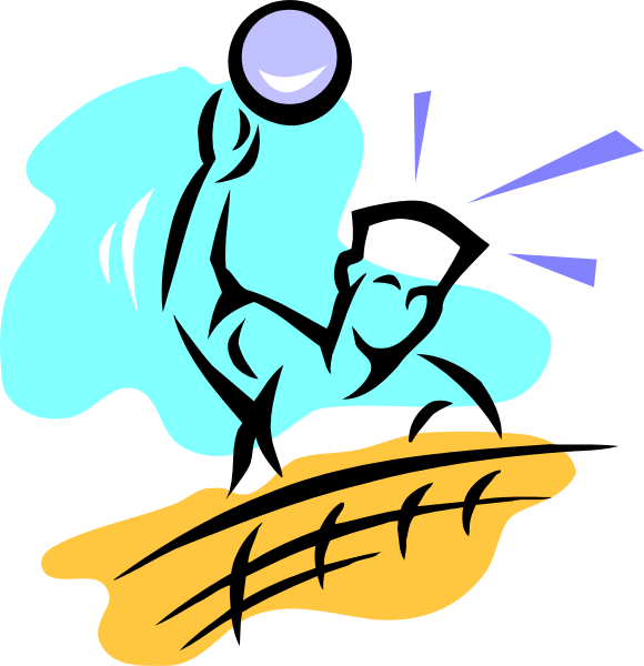 The image shows a cartoon of an athlete with muscles flexed above their head, holding weights on either side while standing in front of what appears to be a weightlifting platform; there's also text that reads "Weightlifter" and another smaller clip-art below it depicting the same character but without any visible action.