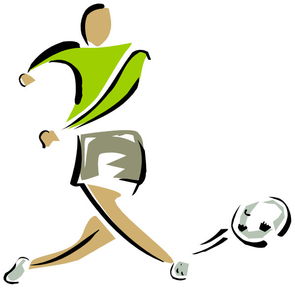 The image shows a black silhouette of an athlete running with soccer balls on either side while wearing shorts; there is no background detail provided in this description.