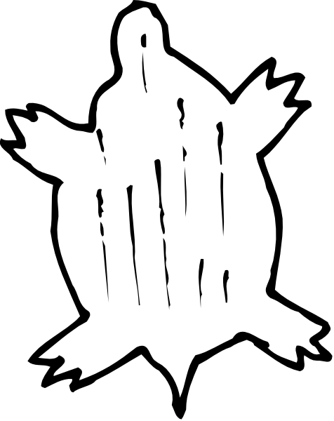 The black and white logo features a stylized turtle with its shell open at both ends on either side of an arrow-like shape that resembles a crossbow bolt in between them.