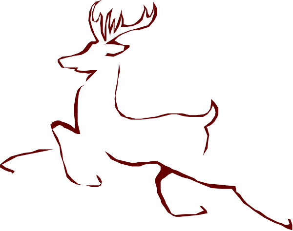 The image shows a red deer with antlers running on top of an object that resembles water; it's set against a black background.
