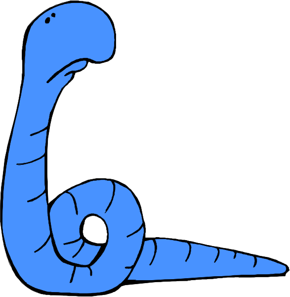 The image shows a cartoon of two snails with blue shells facing each other; there is no text present on this clip-art illustration.