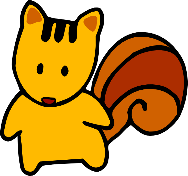 The image shows two cartoon squirrels with a surprised expression on their face against an orange background; there is no text present in this clip-art illustration.