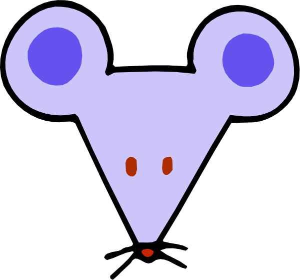 The image shows a simple line drawing of an animal with two ears that resembles a mouse's head on top of what appears to be a human body shape without any distinguishing features like arms or legs, set against a black background.