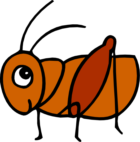 The image shows a cartoon of an orange fish with big eyes swimming next to two red crabs on either side.