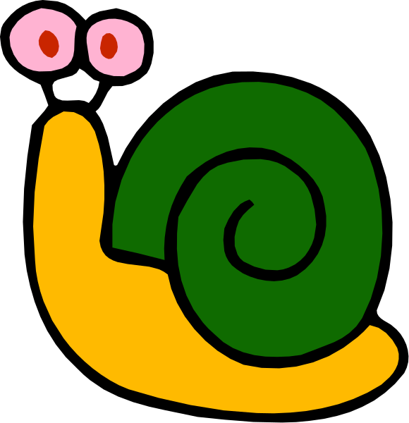 The images show a cartoon snail character with two different expressions: on top is an angry face while below it has a happy one.