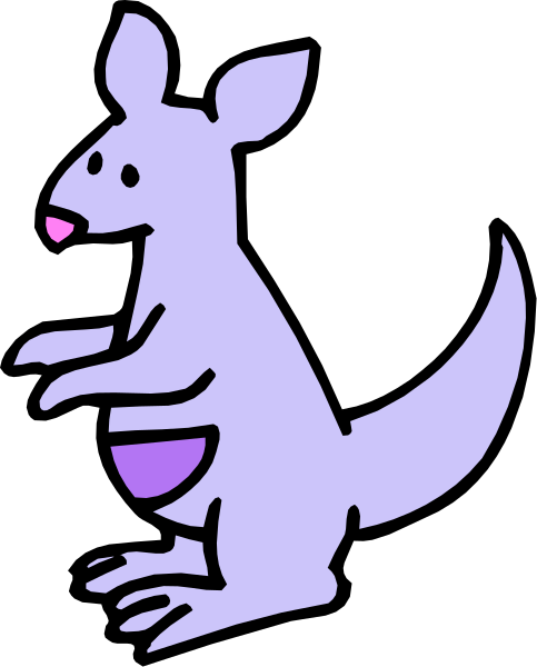 The image shows a cartoon kangaroo with an egg inside its pouch sitting on top of what appears to be grassy ground against a dark background.