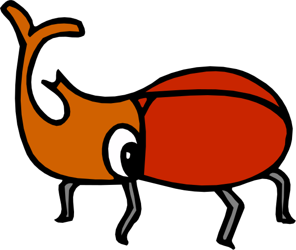The image shows a cartoon of an orange ladybug with black spots standing next to a red snail on what appears to be a dark background.