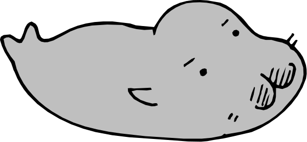 The black and white cartoon shows a whale with its mouth open as if it's speaking to someone on land who is holding up their hand in greeting.