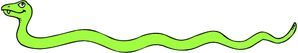 The image shows a green snake with its mouth open on top of an unidentified object that appears to be black and white in color.