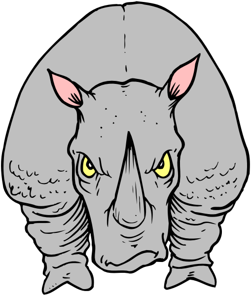 The image shows a cartoon of an elephant with human facial features wearing sunglasses over its eyes.