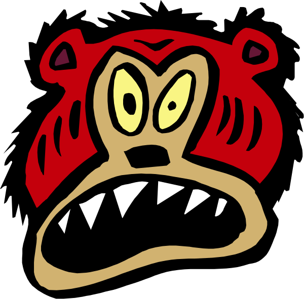 The image shows a cartoon character with an exaggerated facial expression that appears to be screaming or yelling.