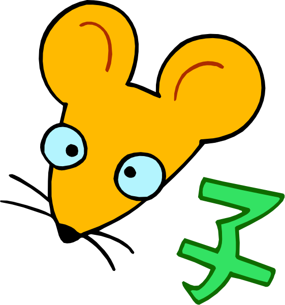 The image features a cartoon mouse with large eyes looking to its left side of the frame, accompanied by an Asian-style number 3 on top right corner in green coloring. There is no text present within this clipart. This appears to be a simple and stylized representation commonly used for educational or decorative purposes rather than depicting real life scenarios. The mouse has two small ears atop its head, which are typical features of mice cartoons often use in illustrations.