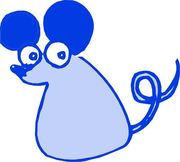The image shows a cartoon of an anthropomorphic mouse with human eyes riding on top of another character that appears to be Mickey Mouse from Disney, depicted in blue coloring against a white background.