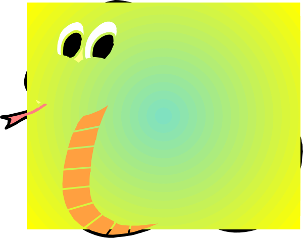 The image shows a cartoon of an animated character that resembles a snake with eyes on its body standing next to what appears to be a blank screen displaying static interference patterns in shades of yellow and green, suggesting it's either turned off or malfunctioning; there is no text present.