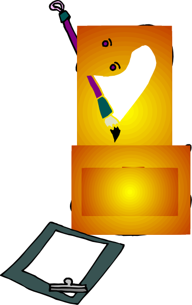 The image shows a cartoon of an open door with light shining through it onto papers on top of what appears to be a desk in front of which is standing a character that looks like a ghostly figure holding a clipboard and pen, suggesting some sort of inspection or evaluation activity taking place within the room.