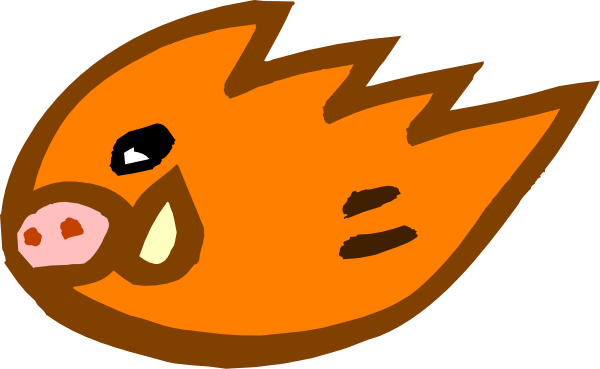 The image shows two cartoon fish with flames around them against a plain background; there is no text present within this clip-art illustration.
