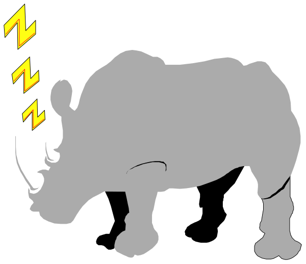 The image shows a cartoon of an elephant with lightning bolts above its head on what appears to be a black background.