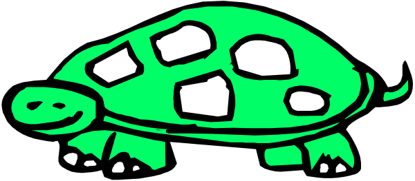 The image shows a green turtle with white spots on its shell standing upright against a plain background.