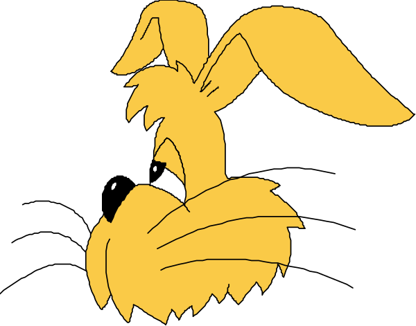 The cartoon shows a yellow dog with an exaggeratedly large head looking surprised next to black text that reads "I'm sorry."