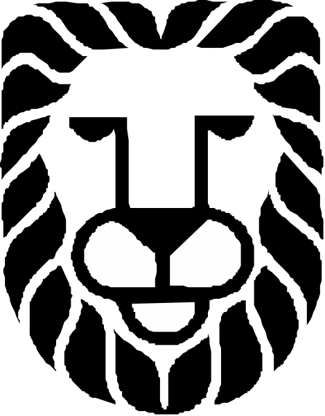 The image shows a black silhouette of an alien with two eyes on its face against a gray background.