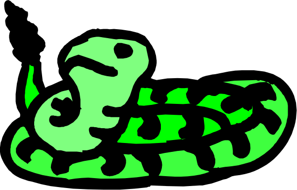 The image shows a green snake with its mouth open on top of an object that resembles a camouflage patterned surface in black and white tones against a dark background.