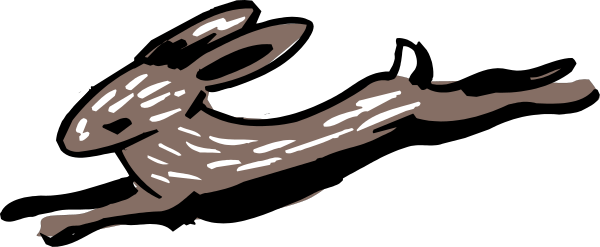 The black and white silhouette of a person running with an animal on their back against a dark background.