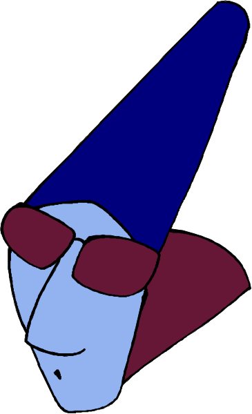 The image shows a cartoon of an alien with sunglasses on its face wearing a blue hat.