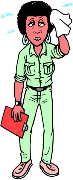 The cartoon shows a person holding up their hand to block out light while looking at something off frame with an expression of concern on their face; in front is another figure who appears surprised by this action.