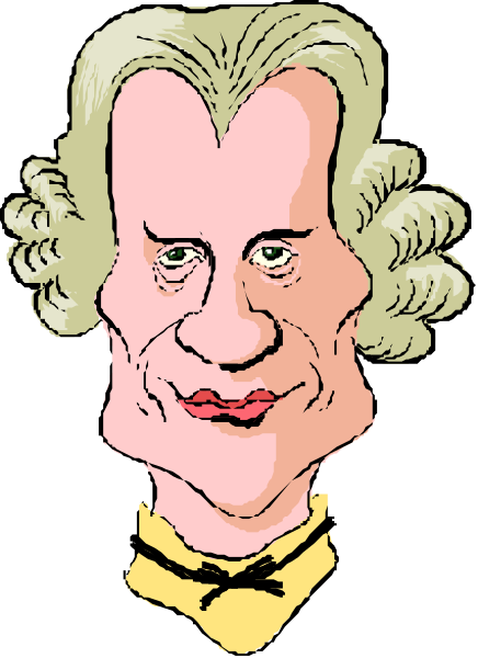 The cartoon shows a caricature of an older man with white hair wearing glasses, dressed formally with a yellow shirt featuring black stripes on it; he has a mustache and is looking directly at the viewer.