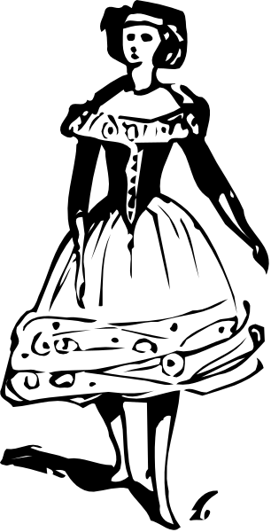The black and white photo shows a person standing with their back to us; we can see only from behind that it is an adult wearing what appears to be historical clothing such as a long coat and hat.