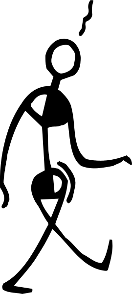 The image shows a black and white pixelated representation of an abstract pattern with vertical lines on either side forming two columns against a darker background in between them.