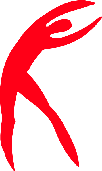 The image shows a red logo with stylized text that appears to be an abstract representation of a hand gesture resembling a peace sign on top of what looks like a flame-like design below it.
