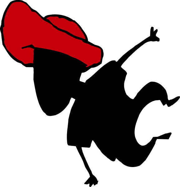 The image shows a red hammer with two black handles on top of each other against a white background.