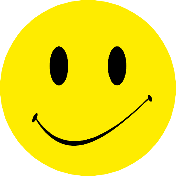 The image shows two yellow smiley faces with black dots for eyes against a white background.