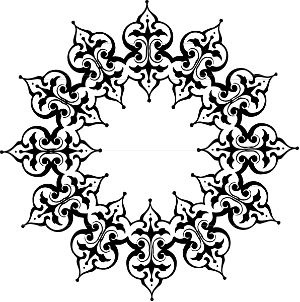 The images show two different patterns: a black and white snowflake design on top left corner of an 8x10 grid with intricate details; bottom right image is also in grayscale, but it features a more complex pattern resembling a flower or sunburst shape. Both designs have symmetrical elements that create the illusion of depth within their respective shapes and patterns. The top left design has an open center while the one on the bottom right appears to be closed with multiple layers radiating outward from its central point, creating intricate lines and curves throughout both images