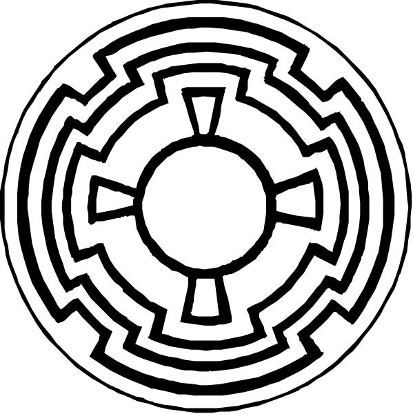 The images show two black and white puzzle pieces with a compass rose design on them against different backgrounds: one is set in an open book-like structure while the other has no additional context provided within this image.