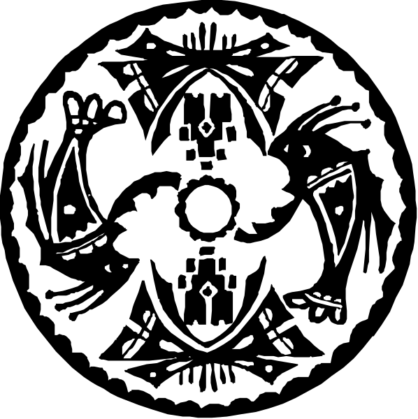 The images show a black and white pattern with intricate designs that resemble stained glass windows featuring floral motifs and possibly some sort of emblem in one corner.