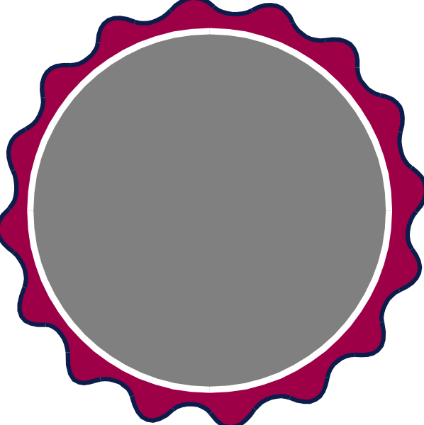 The image shows a circular object with two smaller circles on either side of it against a dark background.