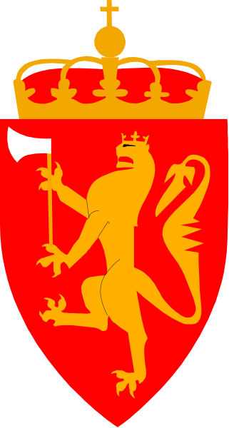 The flag of a country with an emblem on it.