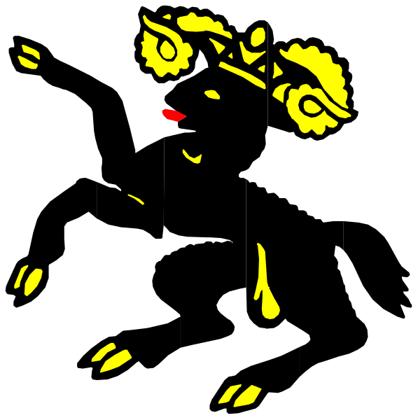 The images show a black silhouette of an animal with yellow highlights against two different backgrounds: on top is dark blue; below it's greenish-blue.