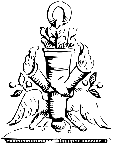 The black and white photo shows a person playing an instrument with their hands on it; however, due to its small size in this image, no further details can be confidently provided about objects, people, animals, actions, or setting within the clip-art itself.