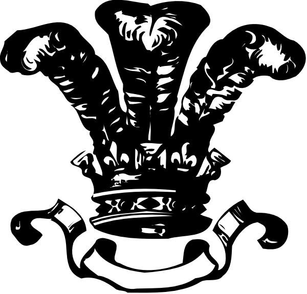 The black and white logo of a crown with intricate designs around it on top of what appears to be an emblematic shield-like shape at its base.