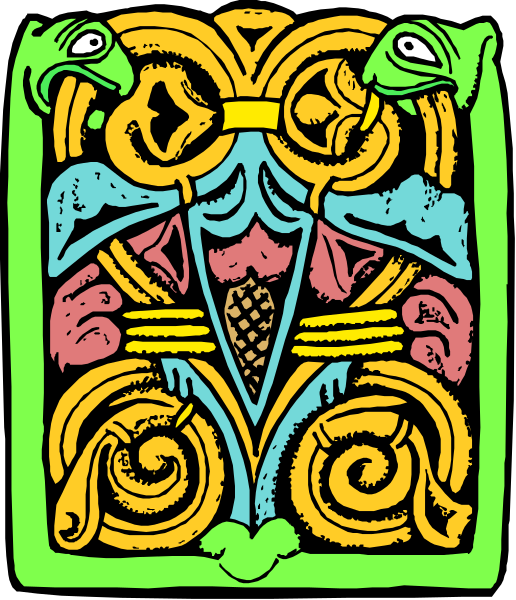 The image shows a stylized illustration of an ancient Greek vase with intricate designs featuring human figures adorned in what appears to be armor, set against a backdrop that resembles classical architecture and patterns reminiscent of Grecian pottery styles.