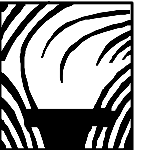 The image shows a black and white illustration of two stylized fingerprints with an abstract design resembling waves in between them on one side and what appears to be a bowl-like shape containing lines that could represent soundwaves, possibly indicating music or audio equipment like speakers or headphones.