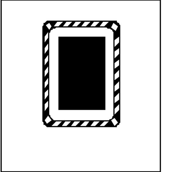 The image shows a simple black and white icon of two overlapping rectangles with an open book symbol between them on top right corner.