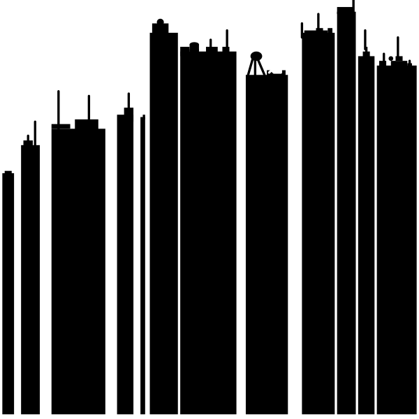 The black background of a computer screen with an icon on it that looks like a house key symbolizing home button navigation for mobile devices.