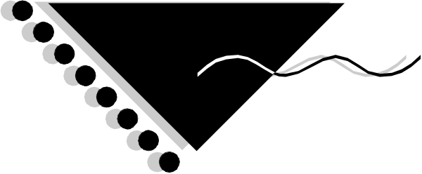 The black and white photo shows a wavy line with dots along it against an indistinct background that could be interpreted as water or sky.