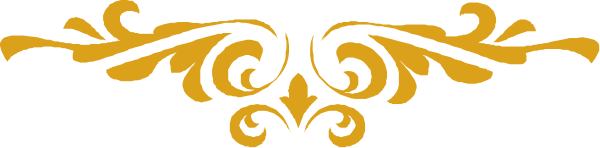 The image shows a decorative border with scrollwork on either side of what appears to be an emblematic design at its center; it is in black-and-white color scheme without any text present within this small clip-art frame.