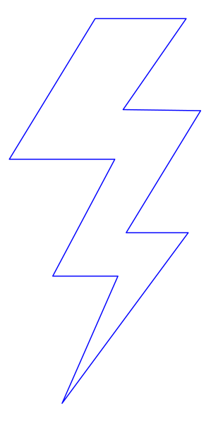 The image shows a black lightning bolt on top of white lines against a gray background with no other discernible elements present in this small clip-art format.